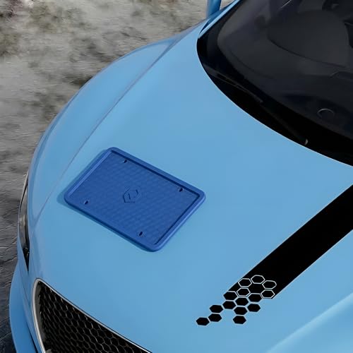 Rightcar Solutions Car Plate Frame, Silicone License Plate Frame, Rust-Proof Rattle-Proof Weather-Proof License Plate Holder for Front or Rear, Blue, 1 Pack - color: Blue