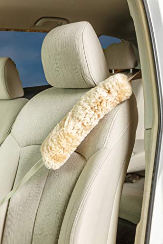 Engel Worldwide Twin Pack! Soft, Comfortable Universal Fitting Genuine Merino Sheepskin Seat Belt Shoulder Cover Pads for Adults, Children, Youth. Multiple Colors Available (Camel) - color: Camel