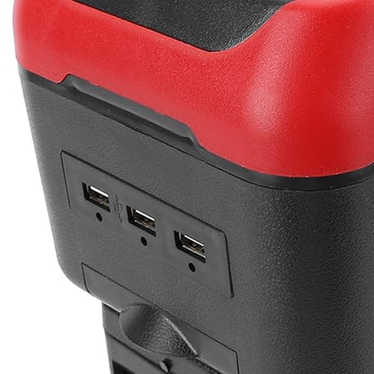 Acouto Car Armrest Box with 6 USB Charging Ports - Double Layer Console for SUV, Truck, and Car (Red) - color: Red