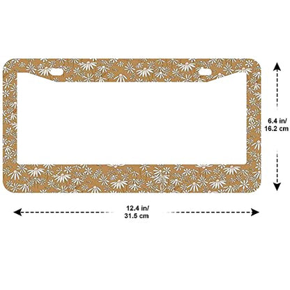 2Pcs Boho Pattern License Plate Frames Cover Holders Stainless Steel Boho Pattern License Plate Cover with Screw Caps Cover and Screwdriver Set - 2-Hole for Girl Women (Boho Pattern) - color: Boho Pattern