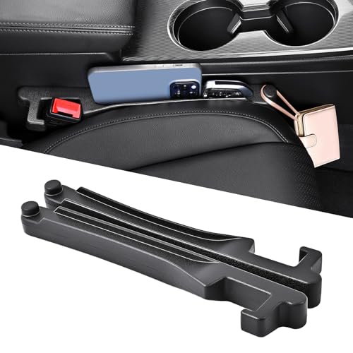 Car Seat Gap Filler with Hook, Car Organizers and Storage with Phone Holder, Car Seat Accessories, Car Organizer Fit Sedan SUV Truck-2PCS Black - color: Black, size: 1.2 Inch Car Seat Gap Filler with Hook