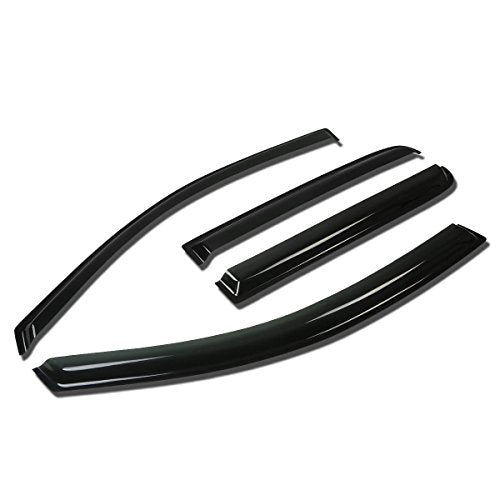 Auto Dynasty Window Visors Compatible with 04-14 Nissan Titan Crew Cab, 4Pcs Front & Rear Tape-On Window Vent Visor Deflectors Rain Guard, Glossy Dark Smoke - size: 04-14 Nissan Titan Crew Cab