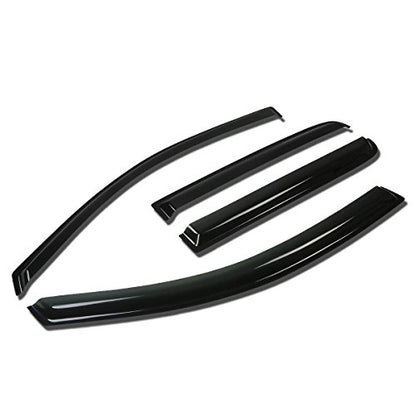 Auto Dynasty Window Visors Compatible with 04-14 Nissan Titan Crew Cab, 4Pcs Front & Rear Tape-On Window Vent Visor Deflectors Rain Guard, Glossy Dark Smoke - size: 04-14 Nissan Titan Crew Cab
