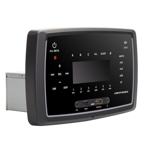RV Stereo Receiver Touch Screen with AM/FM/AUX/USB/BT & 3-Zone Control