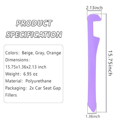 Junecarp Car Seat Gap Filler 2 Pack,Car Gap Filler Organizer to Impede Items from Dropping,Essential Interior Car Accessories Seat Gap Plug (Purple) - color: Purple/2pcs