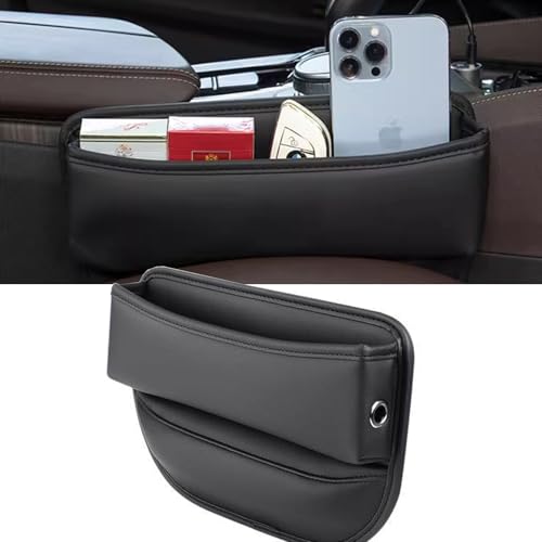 Car Seat Gap Filler 1 Pack Leather Seat Organizer Front Seat Car Accessories for Women Men, Car Essentials for SUV Truck, Adjustable Seat Gap Filler Organizer (Black，1 Pack) - color: Black，1 Pack