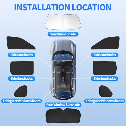 Full Set 8 PCS Window Shades for Subaru Forester 2019-2024 Accessories, Car Full Windshield Side Rear Window Sun Shade Covers, Sun UV & Privacy Protection, for Camping Napping Daily Leisure - size: For Subaru Forester 2019-2024