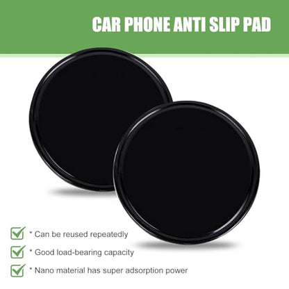 5 PCS Sticky Gel Dashboard Pad, Silicone Anti-slip Round Dash Pads, Multifunctional Mini Cellphone Keys Sunglasses Mats, Universal for Most Cars, Trucks, SUVs (Black)