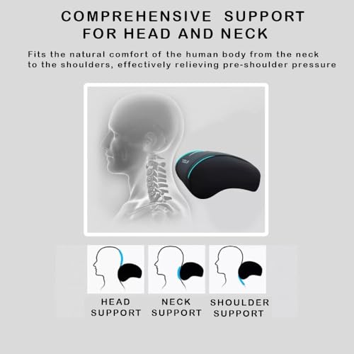 Car Headrest Neck Pillow Support Ergonomic, with Valve Stem Covers Accessory for Driving Seat Fatigue Relief Compatible with Model S X 3 Y & Cybertruck - 2 Pieces - color: A. Black Ver. 4