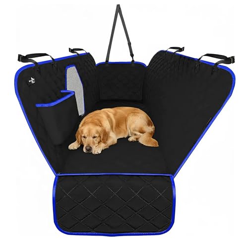 Active Pets Dog Car Seat Cover for Back Seat, Waterproof Pet Protection Hammock, SUV Truck Car Backseat Protector with Safety Features, Blue - color: Blue, size: Standard
