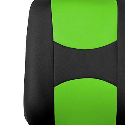 FH Group Car Seat Covers Front Set in Cloth-Car Seat Covers for Low Back Car Seats with Removable Headrest,Universal Fit,Automotive Seat Covers,Washable Car Seat Cover for SUV,Sedan,Van Green - color: Green, style: Seat Cover Front Set