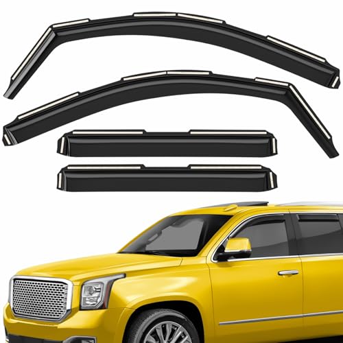 Extra Durable Window Deflectors in-Channel Window Visors Rain Guards Fit for GMC Yukon 2015-2020, Sun Visors, Wind Vent for Shades, Exterior Car Accessories - 4pcs. AG0202 - color: For GMC Yukon 15-20