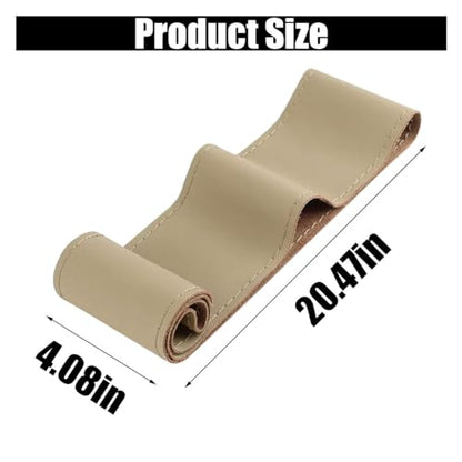 Car Genuine Leather Steering Wheel Cover, DIY Sewing with Needle and Thread, Breathable, and Anti-Slip, Universal 15 Inch Car Steering Wheel Stitching Wrap (Beige, Glossy) - color: Beige, size: Glossy