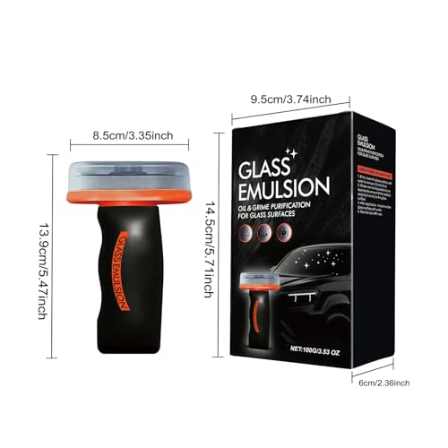 Glass Emulsion Cleaner, Glass Oil Film Remover for Car, Automotive Window Cleaner, Improve Windshield Clarity(2Pcs)