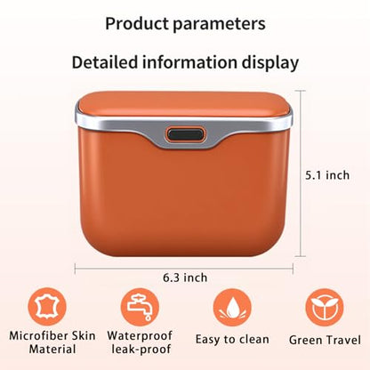 Car Trash Can with Lid, Leakproof Auto Garbage Bin, Waterproof Car Trash Bag Holder with PU Leather Top for Back of Seat/Door, Fit for SUVs, Sedans, Trucks Brown - color: Brown