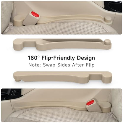Givifive Car Seat Gap Filler Set of 2, Soft Foam Multifunctional Seat Side Gap Filler with Organizer & Hook Function, 3in1 Gap Stopper Universal Fit Car SUV Truck Fill The Gap Between Seat & Console - color: Beige, size: Most Cars – Standard