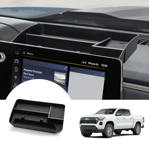 Autorder Center Console Dash Organizer for 2023-2026 Chevy Chevrolet Colorado Accessories Dashboard Insert Tray with Cellphone Holder Storage Box with Anti-Slip Mat - color: 2023-2026 Chevy Colorado