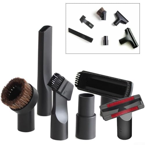 6-in-1 Vacuum Cleaner Nozzle Kit With Crevice, Dusting & Upholstery Tools For 32Mm 35Mm Hoses, For Home Car Furniture Corners Blinds Cleaning Accessories
