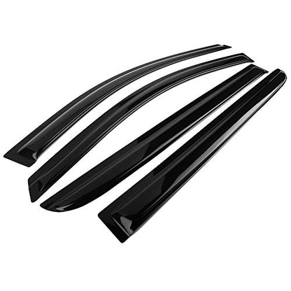 Window Visor Compatible with 2005-2007 Honda Odyssey, Acrylic Black Slim Style Sun Rain Guards Cover by IKON MOTORSPORTS, 2006 - color: Slim Style Smoke/Tinted