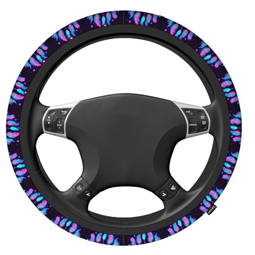 Swono Dream Catcher Feathers Steering Wheel Covers 15" Inch American Dream Catcher Feathers Universal Fit Most Car Sedans SUVs Comfort Grip Comfortable Neoprene Breathable Steering Wheel Protector - color: multi-062