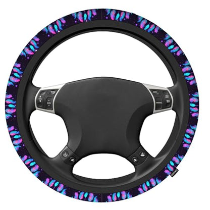 Swono Dream Catcher Feathers Steering Wheel Covers 15" Inch American Dream Catcher Feathers Universal Fit Most Car Sedans SUVs Comfort Grip Comfortable Neoprene Breathable Steering Wheel Protector - color: multi-062