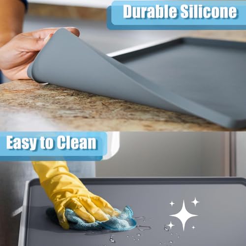Plant Stand Mat Plant Shelf Mat, 34x22 Flower Stand Silicone Mat with Raised Edge, Wooden Plants Shelving Metal Flower Shelves Drip Pan Floor Protector, Planter Stands Planter Holder Metal Shelf Pad