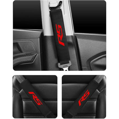 2PCS Seat Belt Covers Compatible with Chevy Camaro RS Accessories, Seatbelt Shoulder Strap Pads Safety Belt Cushions Protective Sleeves - color: Seat Covers-RS
