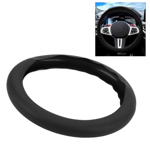 Silicone Steering Wheel Cover Anti Slip Washable Sweatproof Universal Steering Wheel Protector Interior Accessories Black
