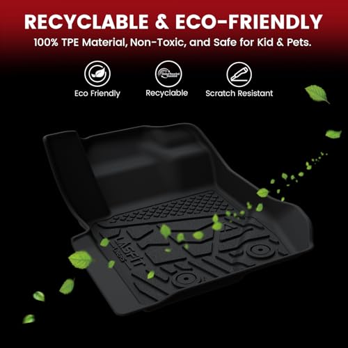 LASFIT Floor Mats for Ford Maverick 2022-2025 2026 (for EcoBoost Gasoline Models Only) All Weather Car Floor Pretoctor TPE Truck Liners for Ford Maverick Gas, 1st & 2nd Row Black - style: 6) Maverick Gasoline| 22-26 | 2Rows