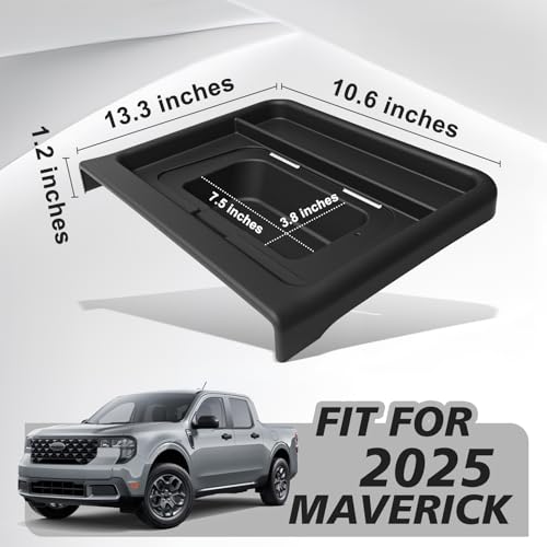 Muslogy Dashboard Storage Organizer Compatible with 2025 2026 Ford Maverick Accessories Center Console Insert with Magnetic Lid Hidden Panel Secret Compartment Fits 2025 2026 Maverick Behind Screen - size: Dashboard Storage Organizer (2025)