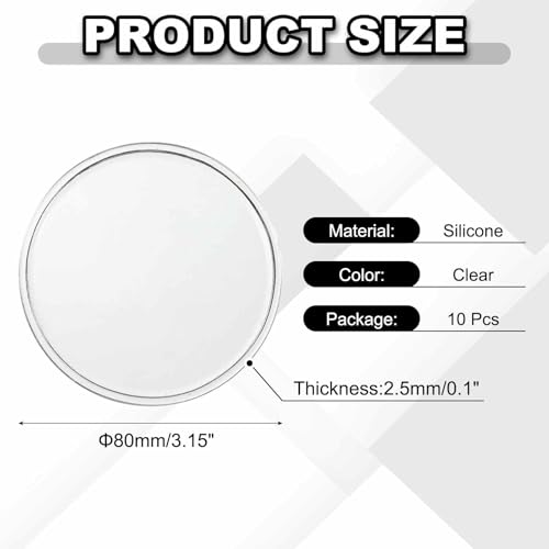 10 Pcs Round Anti-Slip Mat, 3.15" Diameter Phone Grip Pad Non-Slip Silicone Mat Anti-Skid Holder for Phone Keys Sunglasses Electronic Devices, Clear - color: Clear, size: 3.15"