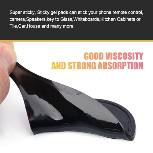 5 PCS Car Dashboard Sticky Non Slip Pad, Removable Anti-slip Mat for Smartphones GPS Keys Glasses, Waterproof & Heat-resistant Gel Pad, Universal for Most Cars, Trucks, SUVs (Black)