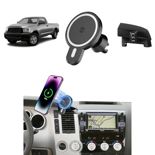 PZK Car Phone Mount for Toyota Tundra 2007 2008-2011 2012 2013 /Sequoia 2008-2011 2012 2013 Accessories Custom Air Vent Car Phone Holder Magnetic 15W Fast Wireless Charger Automobile Cradles - color: Magsafe+ Wireless Charger, size: Tundra 2007-2013