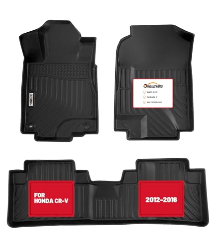orealtrend Car Mats Replacement for Floor Liners Honda CR-V CRV 2012-2016 Heavy Duty All Weather Guard Black Front and Rear Car Carpet-Custom Fit-Tough Odorless - size: Floor Mats for Honda CR-V 2012-2016