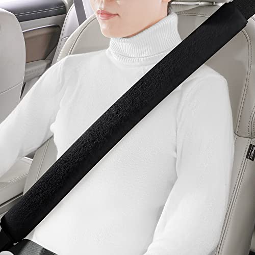 LACDL Extra Long Seatbelt Cover Super Soft Furry for Adults Kids Women & Men, Thick Plush Full Car Seat Belt Strap Cushion, Fluffy Shoulder Pad Protector, Auto Interior Accessories, 1pc, Black, 29.5in - color: Black, size: 29.5in - 1pc