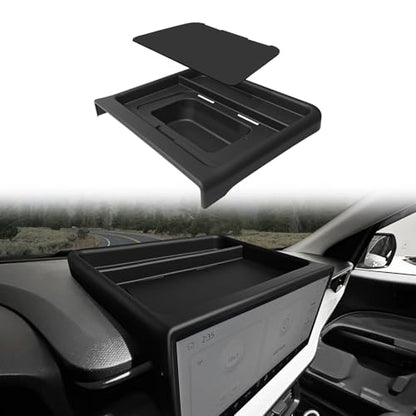 Muslogy Dashboard Storage Organizer Compatible with 2025 2026 Ford Maverick Accessories Center Console Insert with Magnetic Lid Hidden Panel Secret Compartment Fits 2025 2026 Maverick Behind Screen - size: Dashboard Storage Organizer (2025)