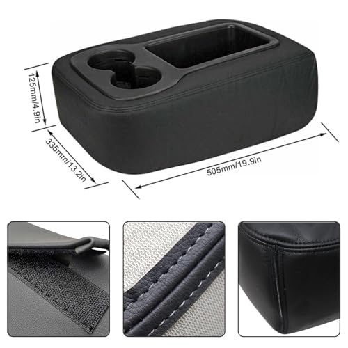 Armrest Console Jump Leather Seat Cover Compatible with Chevy Silverado GMC Yukon Sierra 2007 2008 2009 2010 2011 2012 2013 2014 (Leather Part Only) Leather Center Console Cover - color: Armrest Console Jump Cover