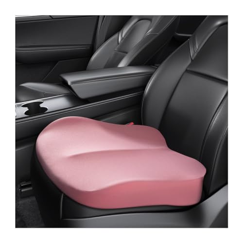 Car Seat Cushion, Comfort Memory Foam Car Cushion, Non-Slip Auto Booster Seat Cushion for Improve Driving Vision, Suitable for Vehicles Trucks SUVs Car Accessories (Pink) - color: Pink