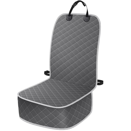 ELONGRIVER Dog Car Seat Covers, Waterproof Front Seat Cover for Dogs, Scratch-Proof, Nonslip Pet Passenger Seat Cover Protector, Universal Fit for Cars Trucks SUVs, Standard Size, Grey - color: Grey, size: Standard Size (1 Pack)