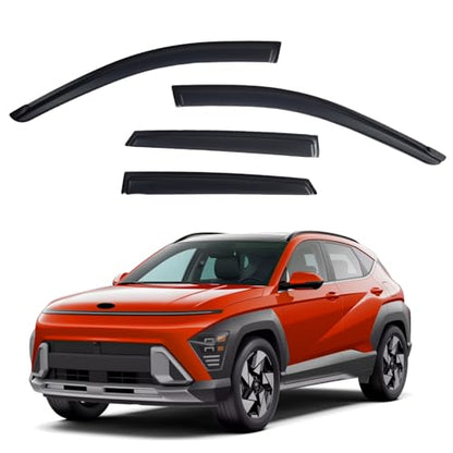 Window Visors Rain Guards Compatible with 2024-2026 Hyundai Kona, Out-Channel Side Window Wind Deflectors Vent Shades Accessories, Dark Smoke 4 Pcs, 2025 - size: 2024-2026 Hyundai Kona