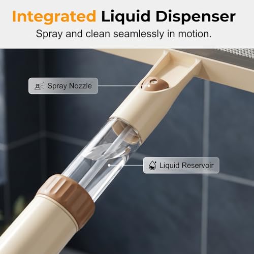 Window Screen Cleaning Brush, 2 in 1 Window Screen Cleaner Tool with Squeegee, Multi-Use Car Windshield Cleaning Tool, Window Washing Kit (White) - color: White
