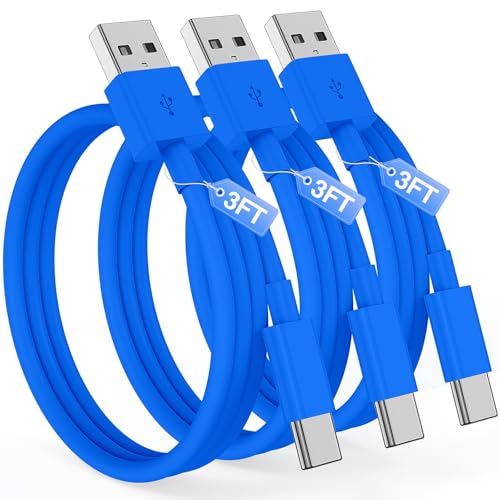 Essri Car CarPlay Cable for iPhone 17, 16, 15 USB C Charger Cord, 3-Pack 3FT USB A to USB C Charging Cable for Apple iPhone 17/17 Pro/Air/16e/16/15 Pro Max/Plus Cord, for iPad Pro/Air,Blue - color: Blue, size: 3 FT+3 FT+3 FT