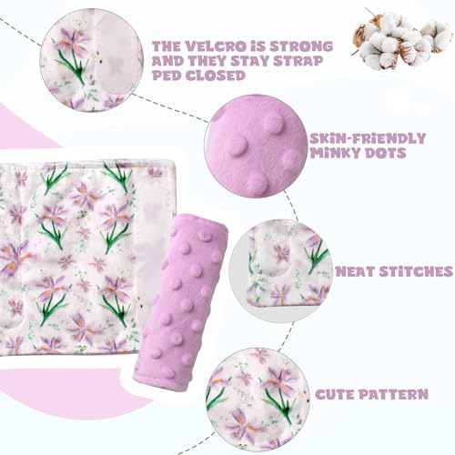 Car Seat Strap Covers for Babies Soft Car Seat Belt Covers, Mink Car Seat Straps Shoulder Pads for Boys and Girls, Purple - color: Purple