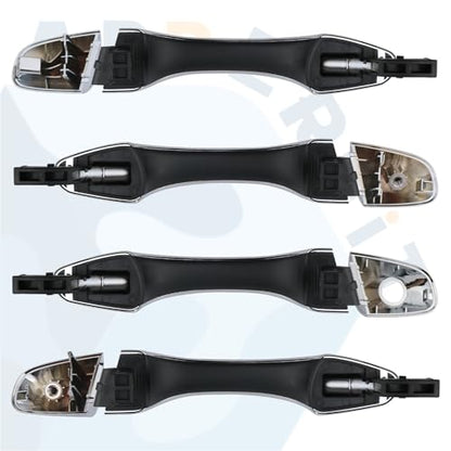 Exterior Door Handles w/End Caps Set for Front & Rear, Driver & Passenger Side Chrome Compatible with Kia Sorento 2016 2017 2018 2019 2020 Replaces 82651-C5010 82661-C5010 - size: 4 PCS
