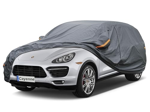 GUNHYI Premium Car Cover Custom Fit Porsche Cayenne (2002-2026), 16 Layers Heavy Duty Car Cover Waterproof All Weather with Zipper Door for Sun Rain Snow Dust Uv Protection - color: 21 Porsche, size: 21.03 Porsche Cayenne