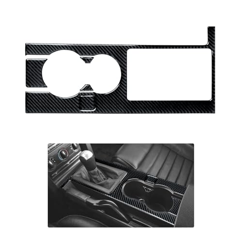Car Real Premiun Carbon Fiber Decal Gear Box Shift Panel Sticker Interior Trim Cover for Ford Mustang GT Shelby 2005 2006 2007 2008 2009 S197 Accessories - color: Gear Box Shift Panel