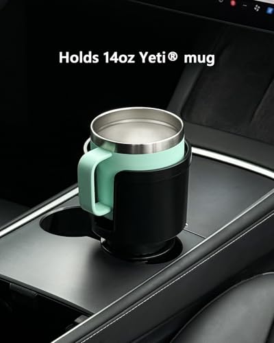 Upgraded Car Cup Holder Expander Adapter with Offset Adjustable Base, Compatible with Yeti 14/24/36/46oz Ramblers, Hydro Flasks 32/40oz, Other Large Bottles Mugs in 3.5"-4.0", 1 Pack - color: Black, size: Large*1