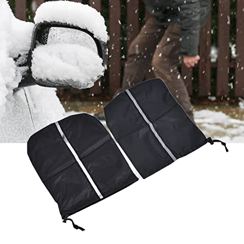 Car Mirror Covers, Waterproof Winter Side Mirror Protectors with Reflective Strips Easy Installation Universal Fit 13x10.6 inches Polyester Taffeta for SUV Minivan Truck Snow Ice Protection