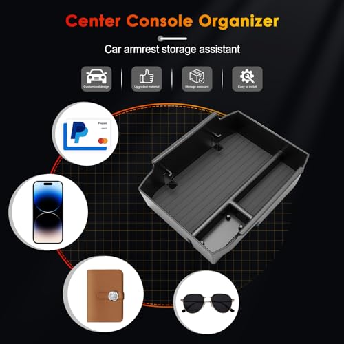for 2026 Subaru Outback Center Console Organizer Tray for 2026 Outback Armrest Box Secondary Storage Glove Box Insert Accessories (Outback Center Console Tray)