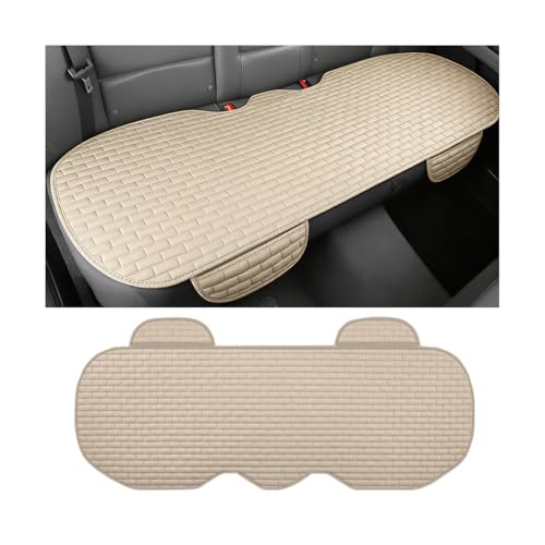 Zpana Car Back Seat Cover, Non-Slip Vehicle Rear Seat Bottom Cushion Pad with Storage Pockets, Comfortable Automotive Back Bench Protector, Universal for SUV Automobile Truck (Beige) - color: Beige